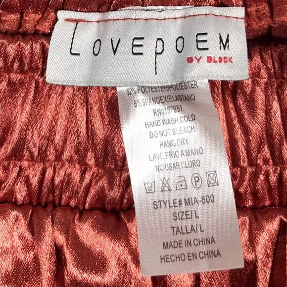 Love Poem by Block Shiny Pleated Midi Skirt Size Large - Picture 4 of 4